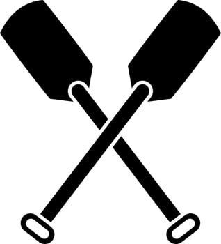 Oars or paddles icon in black color. vector