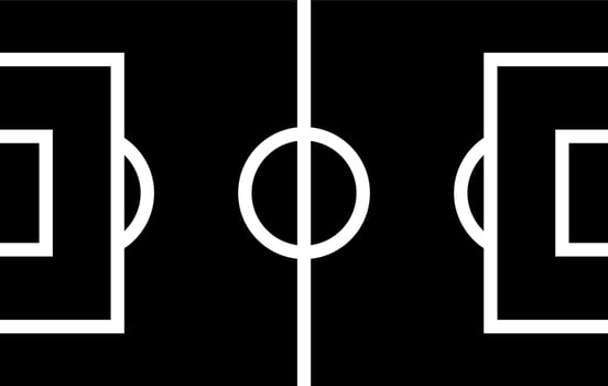 Glyph football field icon or symbol. vector