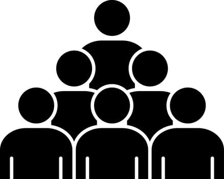 Glyph icon or symbol of user or team. vector