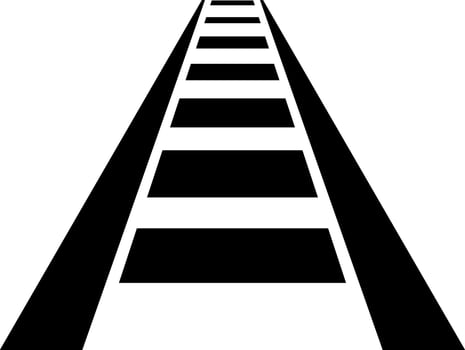 Illustration of railway track icon. vector