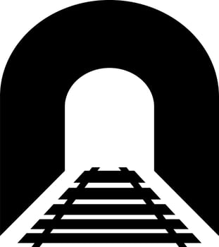 Black and White illustration of tunnel icon. vector
