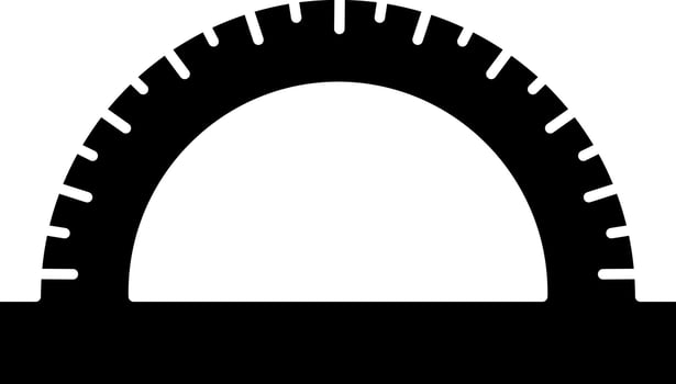 Protractor vector icon in Black and White color.