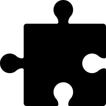 Black and White illustration of jigsaw icon. vector