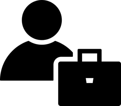 Illustration of man with briefcase icon. vector