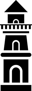 Glyph illustration of lighthouse icon or symbol. vector