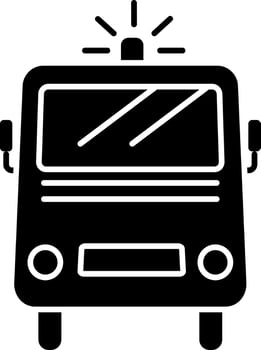 Black and White fire truck icon or symbol. vector