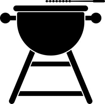 Vector illustration of barbecue glyph icon.