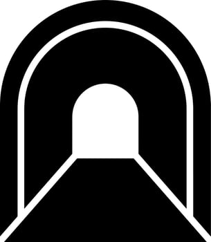 Black and White illustration of tunnel icon. vector