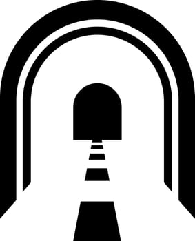 Inner tunnel icon in Black and White color. vector