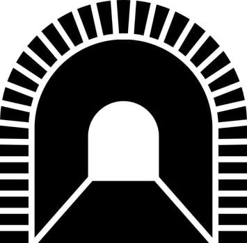 Black and White tunnel icon in flat style. vector