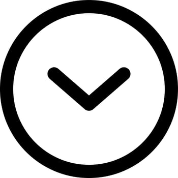Down button icon in flat style. vector