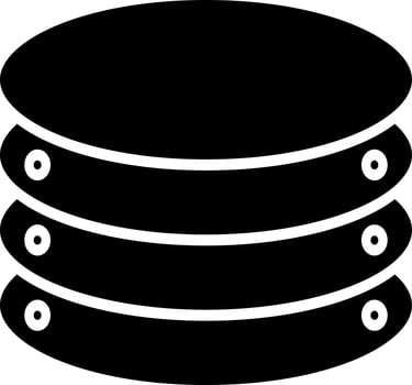 Black and White icon or symbol of database. vector