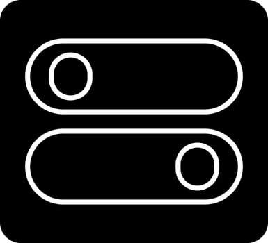 Black and White sign or symbol of switch in flat style. vector