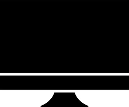 LED TV icon in Black and White color. vector
