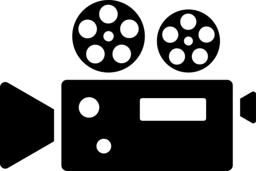 Glyph video camera icon or symbol. vector