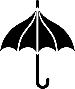 Umbrella icon in Black and White color. vector