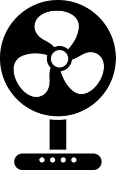 Table fan glyph icon or symbol. vector