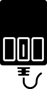 Black and White illustration of retro mouse icon. vector