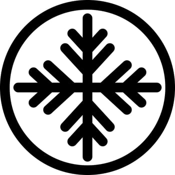 Snowflake icon in thin line art. vector