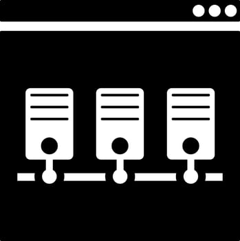 Online internet server connection icon in Black and White color. vector