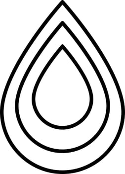 Black line art drop in flat style. vector