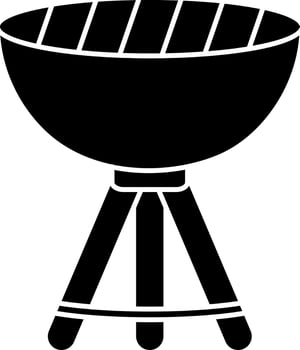 Illustration of barbecue in Black and White color. Glyph icon or symbol. vector