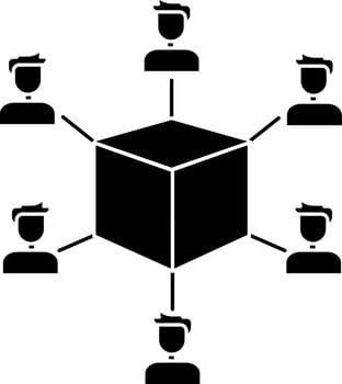 Vector sign or symbol of blockchain users.