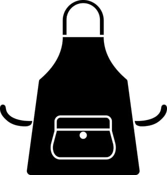 Black and White apron icon in flat style. vector