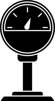 Black and White gauge or measuring scale icon or symbol. vector