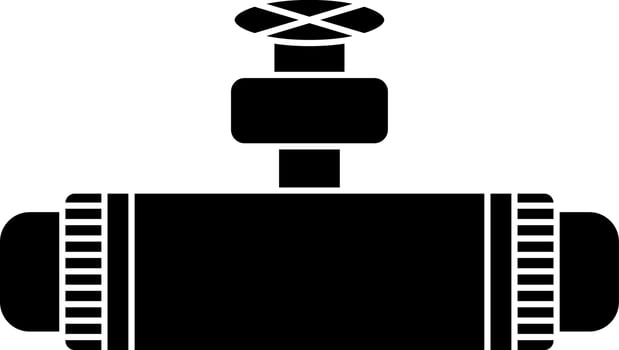 Flat style valve pipe icon or symbol. vector