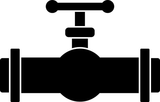 Illustration of valve icon in Black and White color. vector