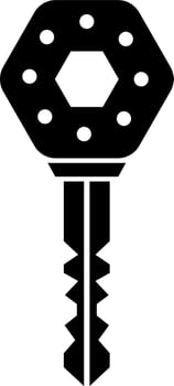 Isolated key icon in Black and White color. vector