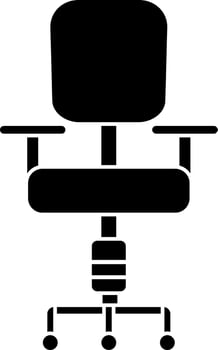 Black and White office chair icon or symbol. vector