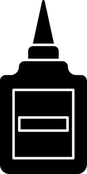 Glue bottle icon or symbol in Black and White color. vector