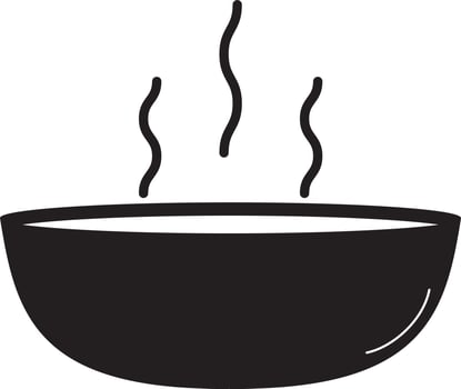 Vector illustration of hot soup bowl icon.