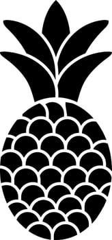Pineapple fruit icon in Black and White color. vector