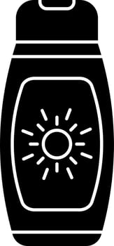 Sun tan lotion, glyph sign or symbol. vector