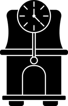 Isolated pendulum clock icon in Black and White color. vector