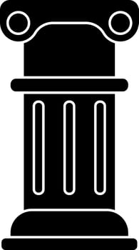 Black and White column icon or symbol in flat style. vector