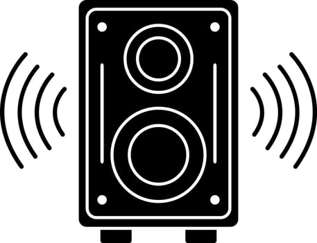 Black and White speaker icon in flat style. vector
