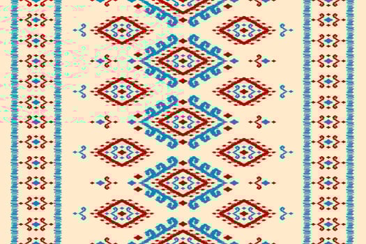 Carpet ethnic ikat pattern art. Aztec ethnic seamless pattern in tribal. Mexican style. vector