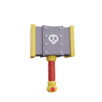3d rendering game asset hammer png