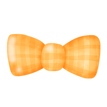 Watercolor orange bow png