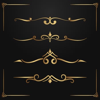 vintage border set, vector decoration