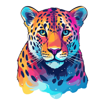 Colorful Leopard modern pop art style, Leopard illustration, simple creative design, . png