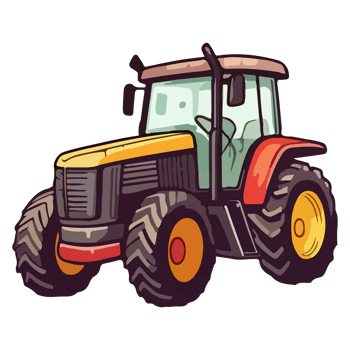 Colorful Tractor Farm pop art style, Tractor Farm Sticker, pastel cute colors, . png
