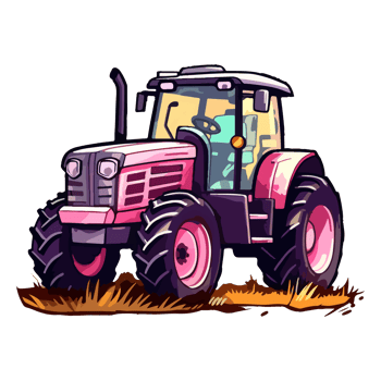 Colorful Tractor Farm pop art style, Tractor Farm Sticker, pastel cute colors, . png