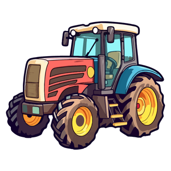 Colorful Tractor Farm pop art style, Tractor Farm Sticker, pastel cute colors, . png