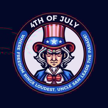 Uncle Sam 4th of july American independence day mascot cartoon vector