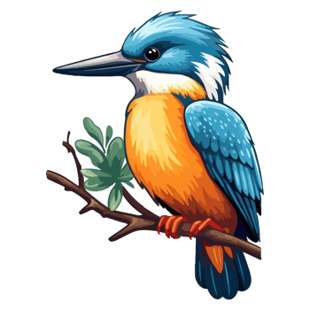 Colorful Kingfisher bird pop art style, Kingfisher Sticker, pastel cute colors, . png